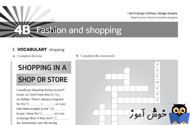 Workbook: 4B Fashion and shopping