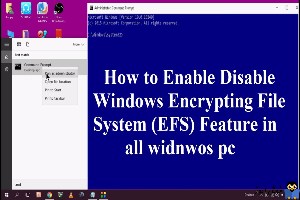 غیرفعال بودن ویژگی Encrypted File System یا EFS