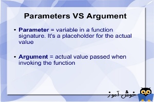 آموزش زبان #C : مقایسه آرگومان (argument) و پارامتر (parameter)
