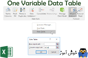 ابزار جدول داده با یک متغیر! (One Variable Data Table)