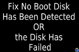 رفع ارور No boot disk has been detected or the disk has failed