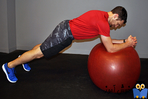 حرکات تمرینی با توپ - حرکت Single Arm Ball Plank Feet Elevated
