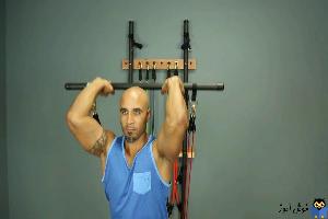 حرکات تمرینی با کش-حرکت Triceps Curl Resistance Band